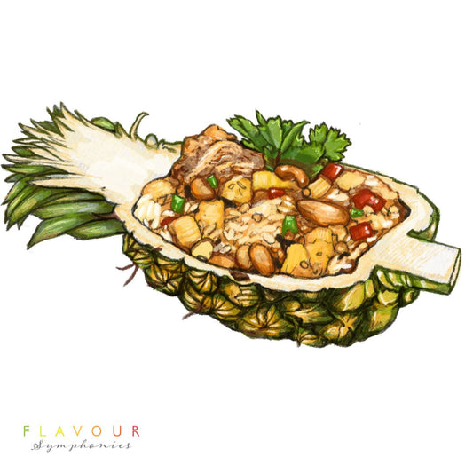 Baked rice with pineapple